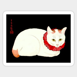 White and Ginger Japanese Cat Magnet